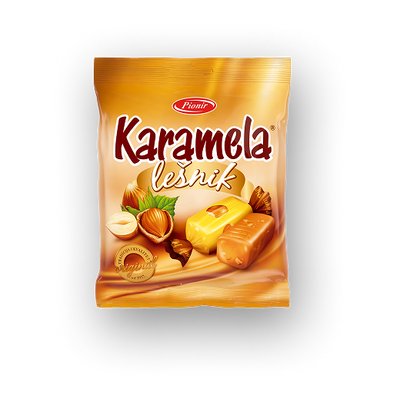 Karamela lešnik 100g Pionir